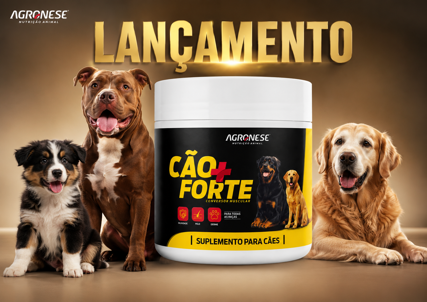 Cão Mais Forte: suplemento alimentar da Agronese